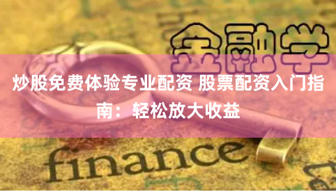 炒股免费体验专业配资 股票配资入门指南：轻松放大收益