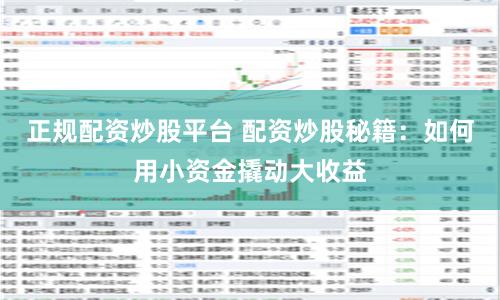 正规配资炒股平台 配资炒股秘籍：如何用小资金撬动大收益